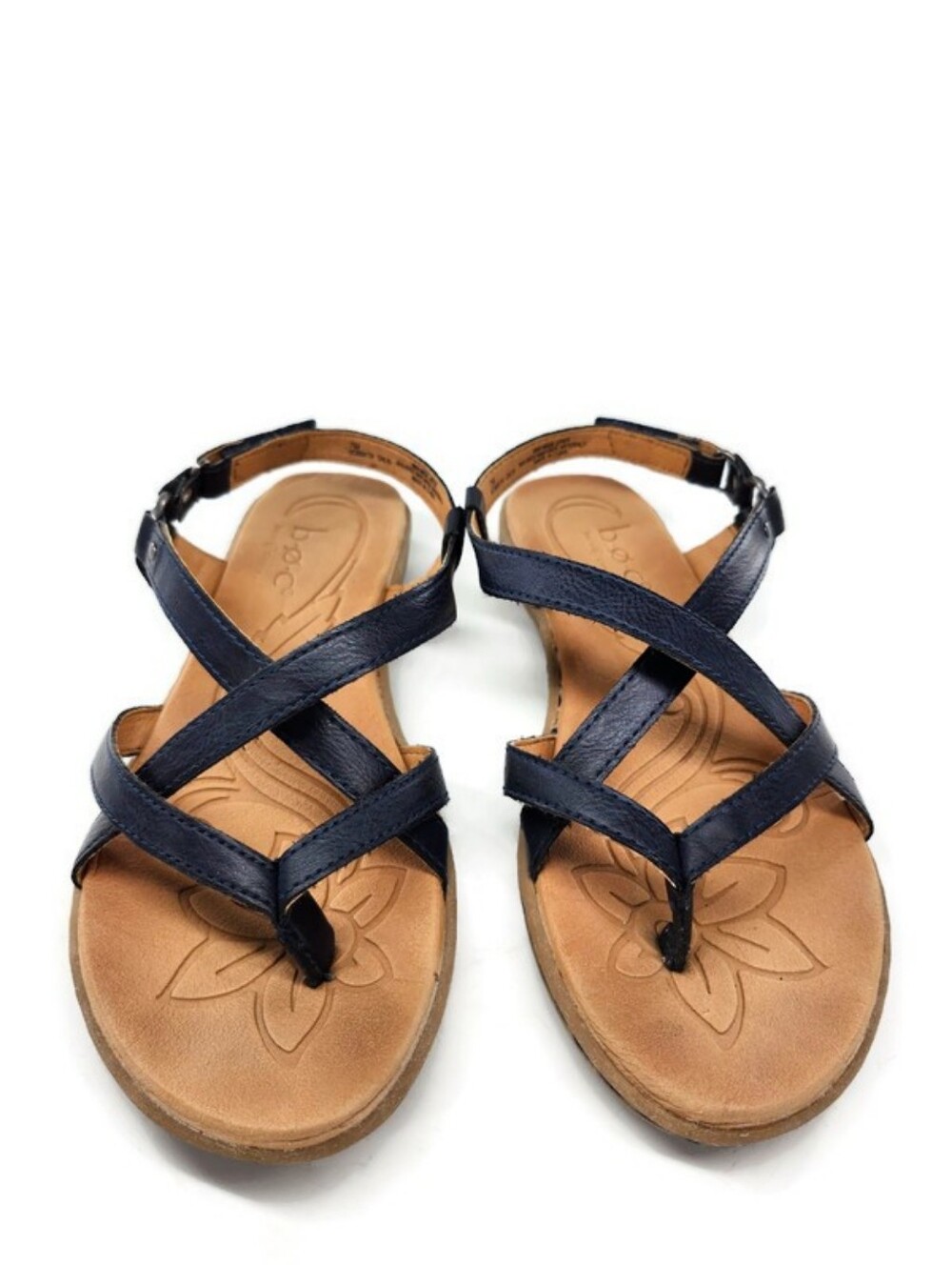 b.o.c. Born Navy Blue Strappy Toe-Post Slingback Flat Sandals - Picture 3 of 11